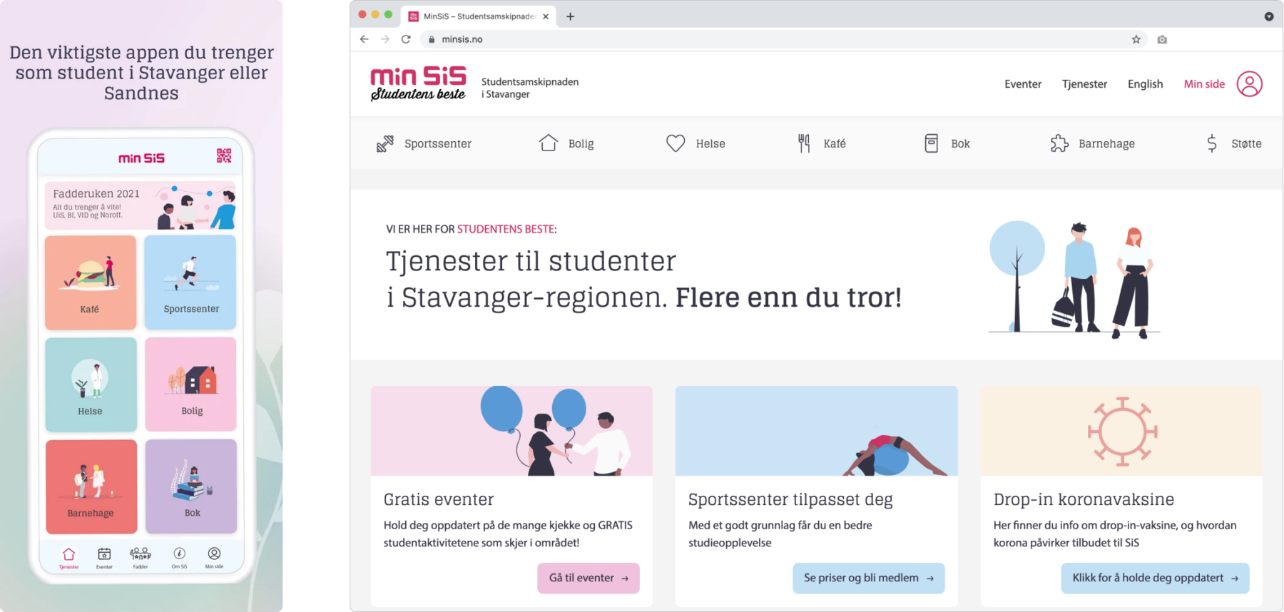 minsis app og nettside