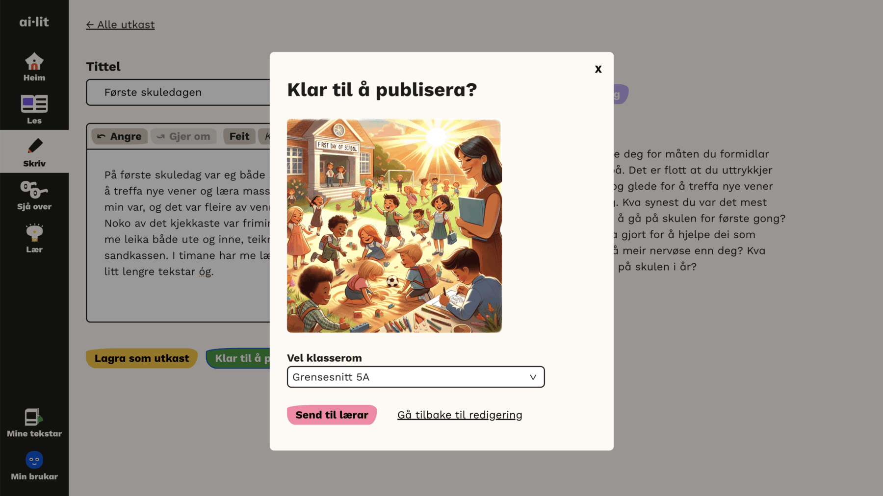 Generering av bilete som passar til teksten i Ailit