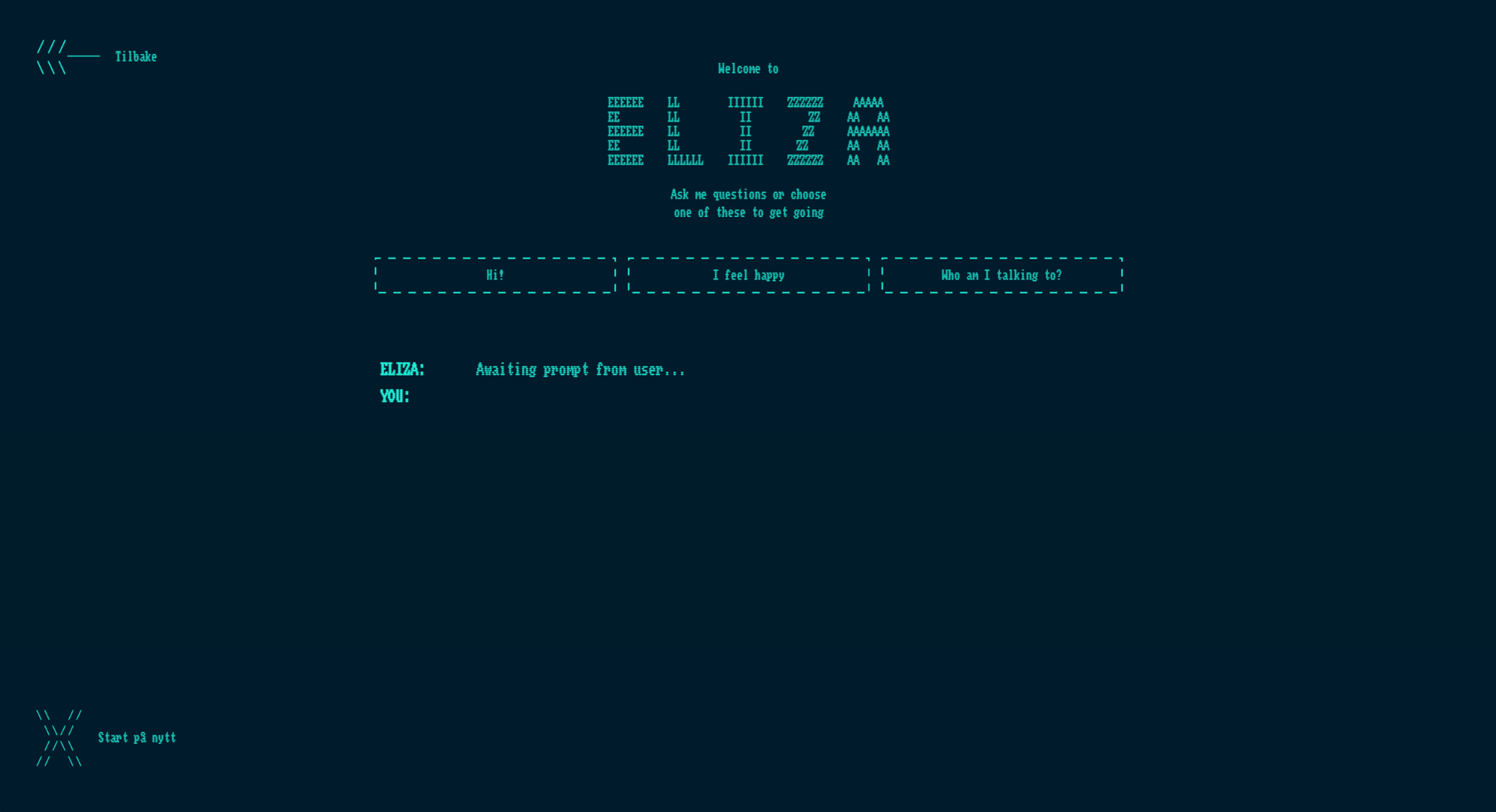 Chatgrensesnittet til Eliza